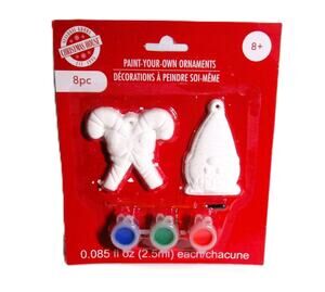 Christmas House Paint‑Your‑Own Ornaments Kit Candy Canes & Gnome DIY Craft Set